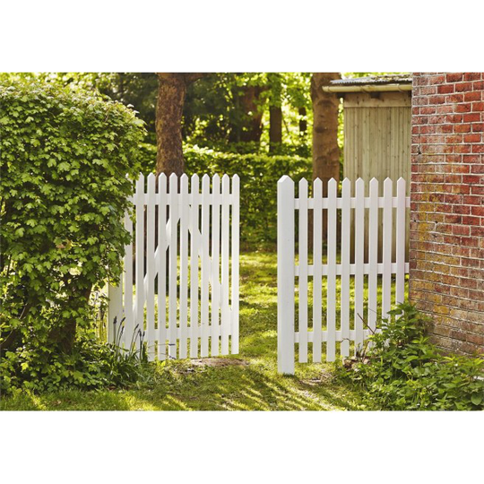 Plus Skagen Lux stakit havelåge 100x120 cm grundmalet hvid 13661-13