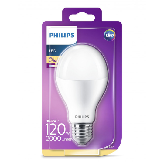 Philips LED Plast 120W standard varm hvid mat E27 ikke dæmpbar 1-stk - 8718696701614