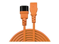 Lindy - Forlængerkabel til strøm - IEC 60320 C13 til IEC 60320 C14 - 50 cm - formet - orange