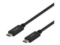 DELTACO - USB-kabel - USB-C (han) til USB-C (han) - USB 3.1 Gen 2 - 5 A - 1 m - USB Power Delivery (5 A, 100 W) - sort