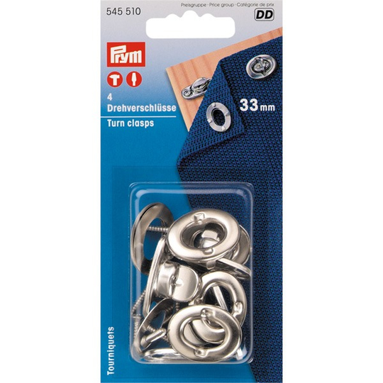 Prym Kalechevidere m/øjer & skruer, 33mm H: 6 mm 4 stk.
