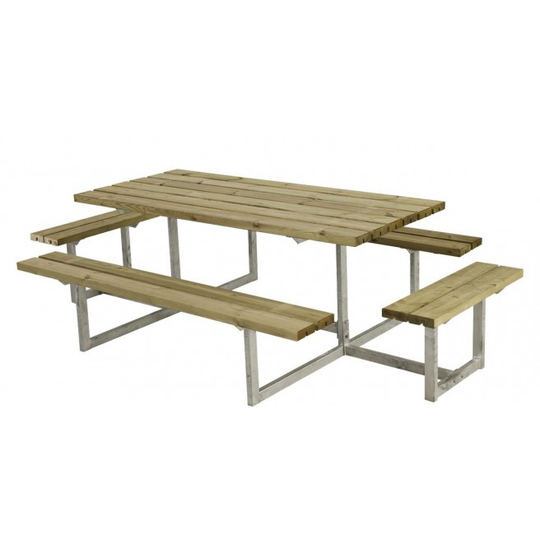 Plus Basic Bord/Bænke-sæt m/2 påbygninger trykimprægneret 185813-1