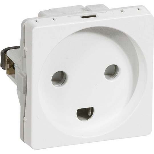 LK Fuga Stikkontakt Med Jord 1 Modul U/afbryder Hvid - 501D60111L