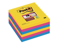 Post-it® Super Sticky Large Notes Carnival, 6 linjerede blokke, 101mm x 101mm