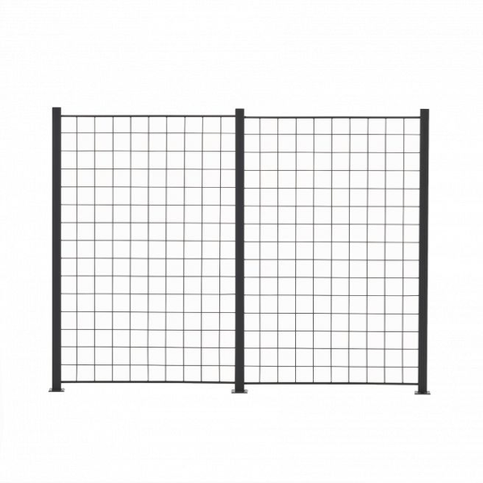 2 fag espalie sort 150x100 cm inkl. 3 alu stolper 158 cm - 116-095