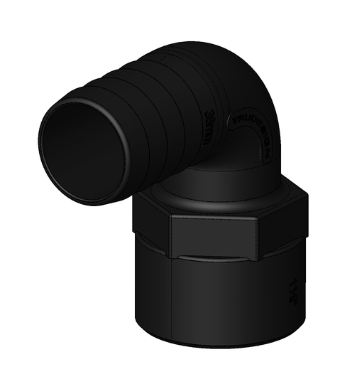 Tru-design Vinkel til skrogg. slangekobling 1 1/2 Komposit
