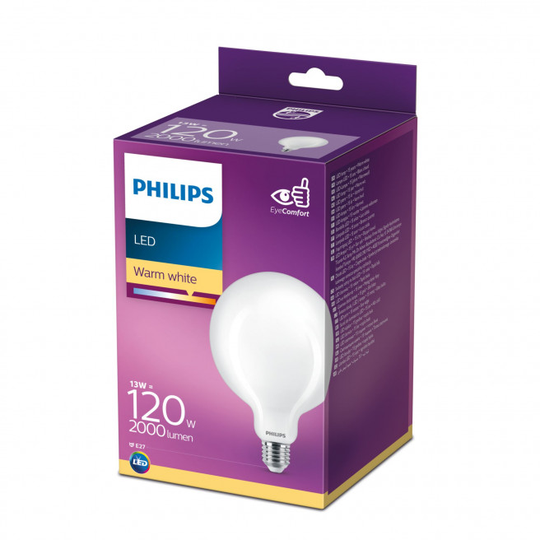 Philips LEDClassic globe 120W E27 varm hvid mat ikke dæmpbar 1-stk - 8718699764814