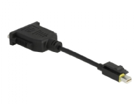 Delock - Videoadapter - enkeltlink - Mini DisplayPort (han) haspet til DVI-I (hun) - DisplayPort 1.1 - 15 cm - halogenfri - sort