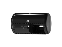 Dispenser Tork T4 Twin sort - til toiletpapir - til vægmontering