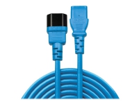 Lindy - Forlængerkabel til strøm - IEC 60320 C13 til IEC 60320 C14 - 50 cm - formet - blå