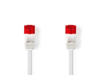 Nedis - Patchkabel - RJ-45 (han) lige til RJ-45 (han) lige - 10 m - UTP - CAT 6 - booted, flad - hvid