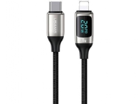 Usams USB cable USAMS U78 USB-C to Lightning LED 1.2m 20W PD Fast Charge braided cable white/white SJ545USB02 (US-SJ545)