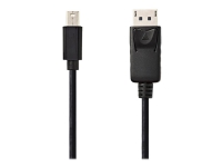Nedis - DisplayPort kabel - Mini DisplayPort (han) til DisplayPort (han) - DisplayPort 1.2 - 2 m - rund, 4K support - sort