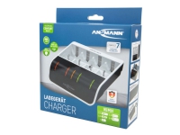 ANSMANN Comfort Multi - 1,5 timer USB-batterioplader - (for AA, AAA, C, D, 9V) - 800 mA - sort, hvid