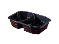 Bakke 2-rum 500/400 ml 215x148x50 mm HMR PP Sort,312 stk/krt