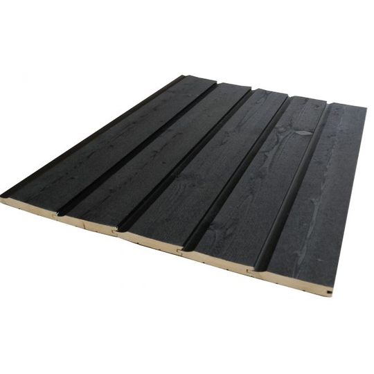 6" Royal - Sort RAL 9005 22x135 Færdigmalet Træbeklædning