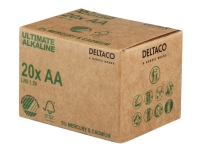 DELTACO Ultimate - Batteri - Nordic Swan økomærket 20 x AA / LR6 - Alkalisk
