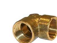 Vinkel messing 90° muffe/muffe 1