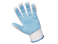 Handske str M med Dotter Strik Bomuld/Polyester,12 par/pk