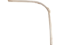 Super-Profil 5001 (flad skinne). L-form i hvid: 90x90cm komplet med 2 vægbeslag, 1 loftstøtte 60cm og 12 glidere m.krog.