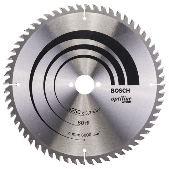 Bosch Rundsavsklinge.optiline 250x3,2x30 Mm 60 Tdr - 2608640729