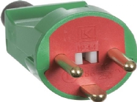 LAURITZ KNUDSEN Stikprop type 186 lige med jord brudsikker 16A 250V rød/grøn