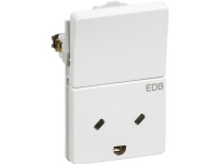 LAURITZ KNUDSEN FUGA® stikkontakt EDB 1,5 modul med afbryder m/jord hvid.