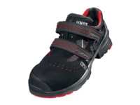 Uvex 85362, Unisex, Voksen, Sikkerhedssandaler, Sort, Rød, ESD, P, S1, SRC, Hook-and-loop-lukning