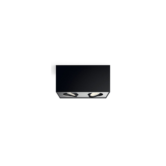 Philips MyLiving Box Spot LED 2 stk, Sort 2x4,5W