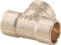 VIEGA Tee 22x1/2x22 mm med loddemuffe og rørgevind