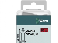 Wera 851/1 Z DIY SiS 05072401001 Krydskærv-bit PH 2 Værktøjsstål Legeret, slidstærk D 6.3 10 stk