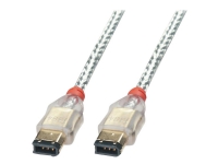 Lindy Premium - IEEE 1394 kabel - 6-PIN FireWire (han) til 6-PIN FireWire (han) - 1 m - formet - gennemsigtig
