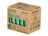 DELTACO Ultimate - Batteri - Nordic Swan økomærket 20 x AAA / LR03 - Alkalisk