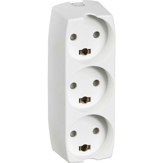LK Stikdåse 3r U/l M/jord Hvid - 210A02341L