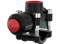 Flamco T-Plus 1.1/2-1.1/4 25b - Anboringstee, sort coated. Click-in bolte.Ikke til brugsvand