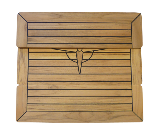 Teakbord, Foldbar Bordplade 68 x 60 cm