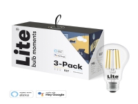 Lite Bulb Moments A60 2700-6500K E27 7W Klar glas filament Hvid atmosfære 3 pakke