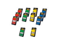 Indexfaner Post-it®, 4 assorterede farver, pakke a 10 + 2 stk.