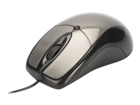 Ednet Office Mouse - Mus - højre- og venstrehåndet - optisk - 3 knapper - kabling - USB - sort, antracite
