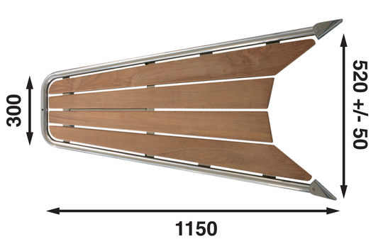 Stævnplatform t.26-35 fod inkl.teak