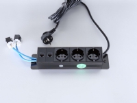 Götessons Bi-Box Power Inlay - Stikkontakt - RJ-45 X 2, strøm X 3 - sort