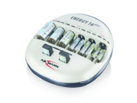 Ansmann Energy 16 plus Oplader til runde celler NiCd, NiMH R03 (AAA), R6 (AA), R14, R20, 9 V blokbatteri