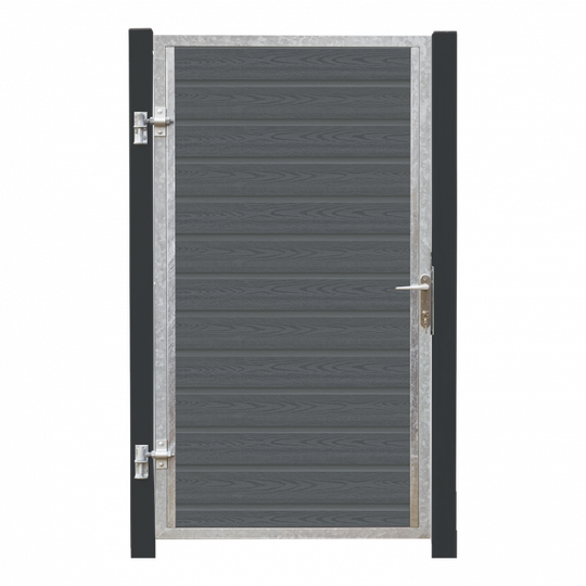 Plus Artura Kompositlåge venstrehængt - 99×175 cm + 16 cm gråsorte stolper - 17575-21