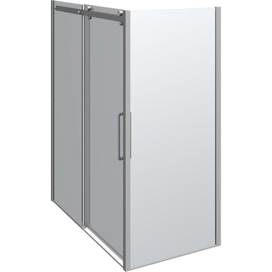 Scanbad Skydedør M/1 Sidepanel Deluxe 1600*900mm Krom/klar