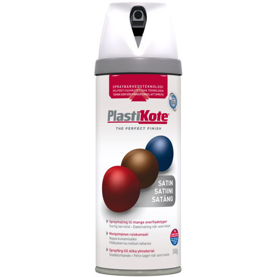 Plasti-kote Twist, Satin - 22101/ral 9010 Hvid 400ml