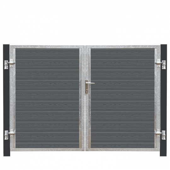Plus Artura Dobbeltlåge VI 197×135 cm + 16 cm gråsort stolper - 17593-21