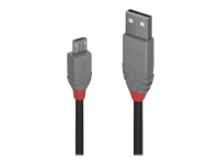 Lindy Anthra Line - USB-kabel - USB (han) til Micro-USB Type B (han) - USB 2.0 - 3 m - rund - sort
