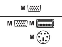 LevelOne ACC-2103 - Kabel til tastatur / video / mus (KVM) - HD-15 (VGA) (han) til USB, PS/2, HD-15 (VGA) (han) - 5 m - tommelskruer - for ViewCon KV
