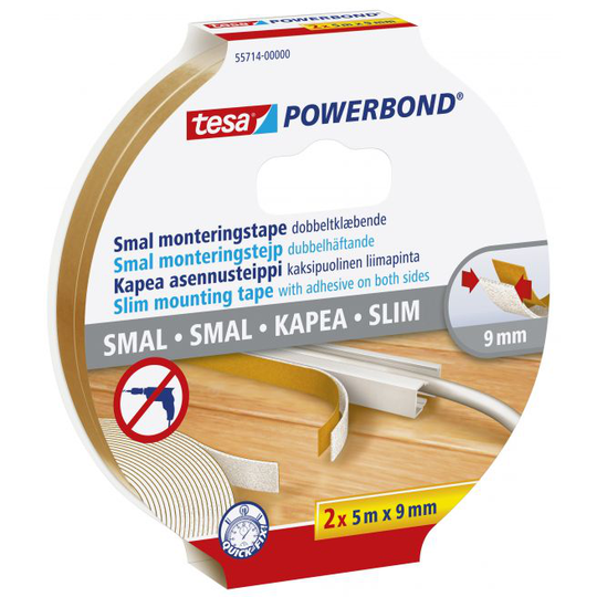 Tesa Dobbeltklæbende Tape 9mm 55714