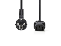 Nedis - Strømkabel - CEE 7/7 (han) vinklet til IEC 60320 C13 - 10 A - 3 m - rund - sort